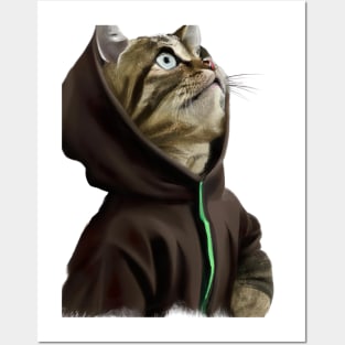 Hoodie Cat Posters and Art